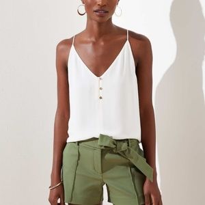 LOFT Button Strappy Cami - Cream